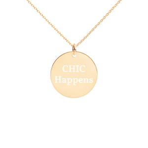 Chic Engraved Gold Disc Necklace