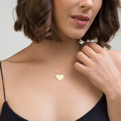 Sister Cousins Engraved Gold Heart Necklace
